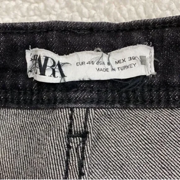 Zara Ankle Mid-rise Black Flare Jeans (Size 8) - Picture 9 of 10